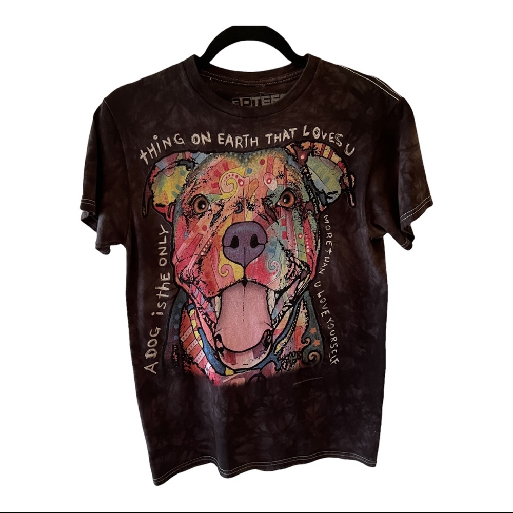 Dean Russo Artist 3D Tee Pop Art Graphic Print Pitbull Puppy Dog Lover T-Shirt